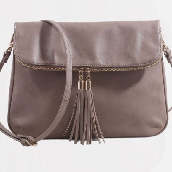 EMPERIA Zip Flap Tassel Crossbody Bag - Picture 2 of 9